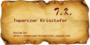 Toperczer Krisztofer névjegykártya